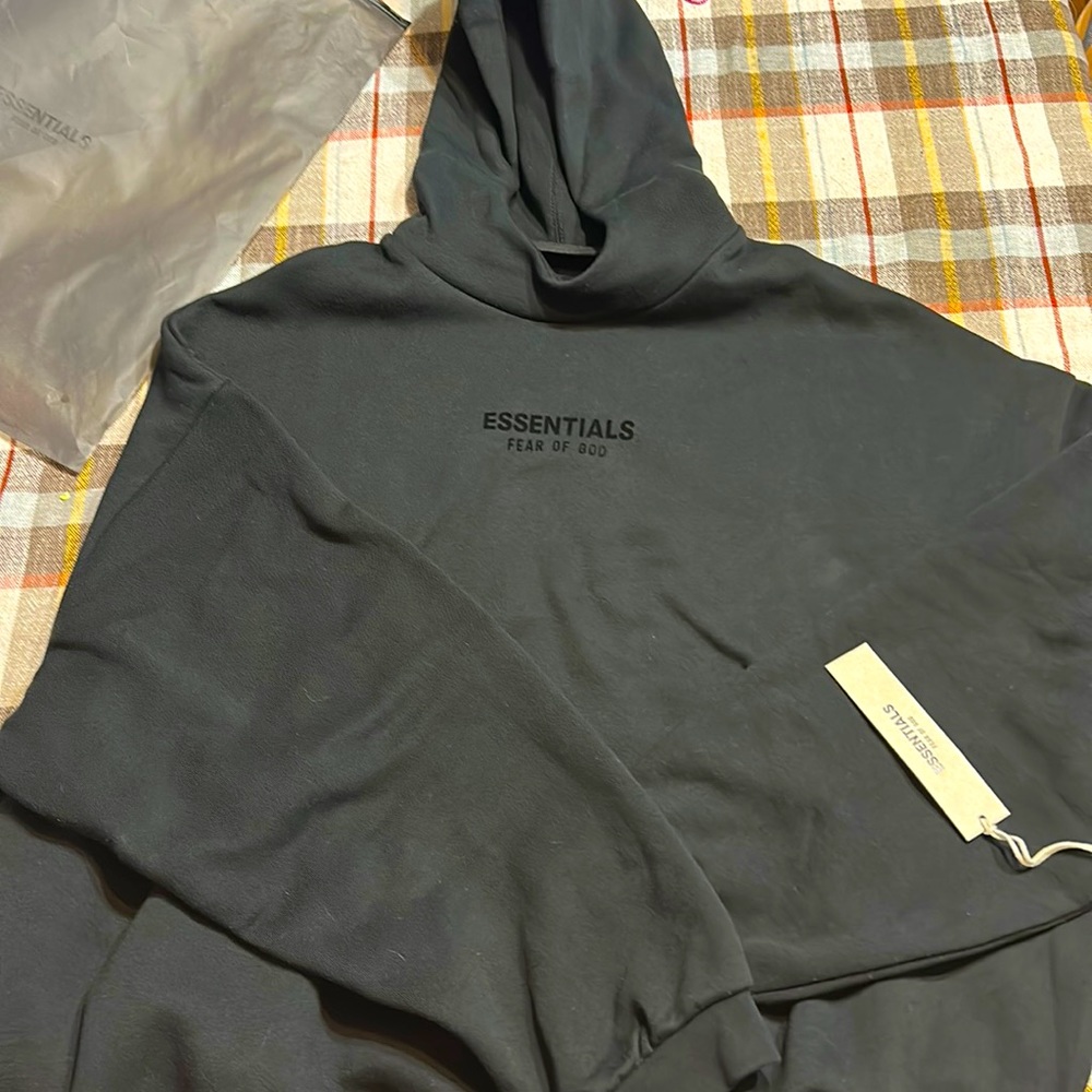 Fear of God Essentials Jet Black Hoodie